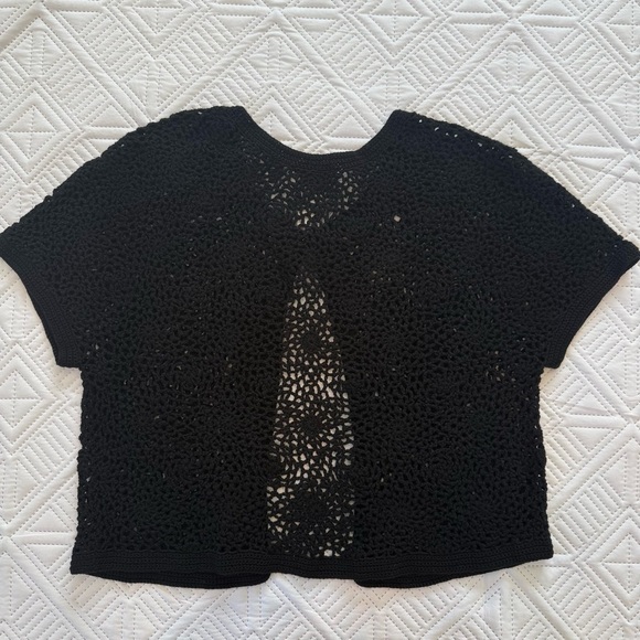 Talbots Hand Knit Cardigan Size M Black - Picture 7 of 9